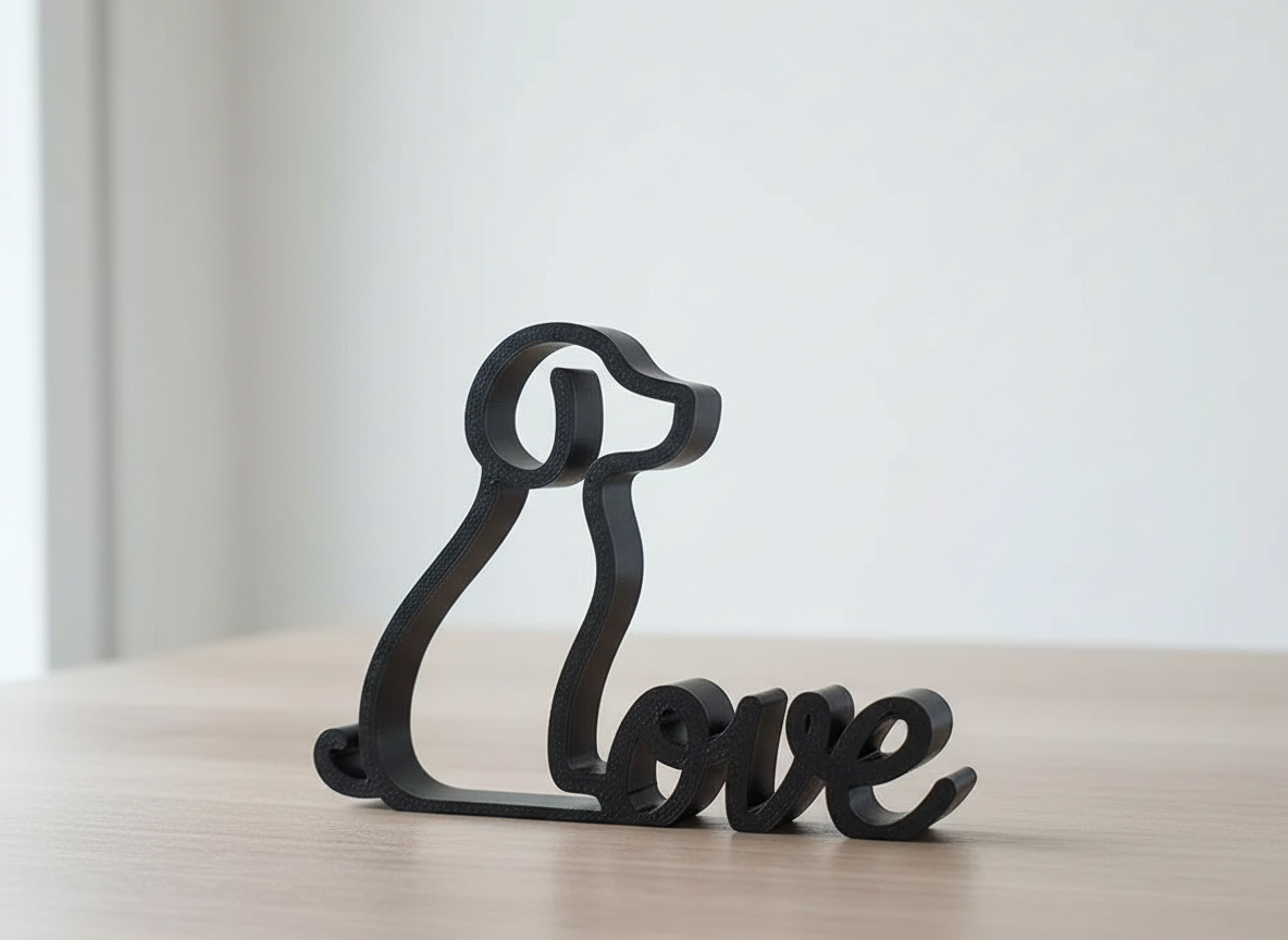 3D Love Hunde Figur